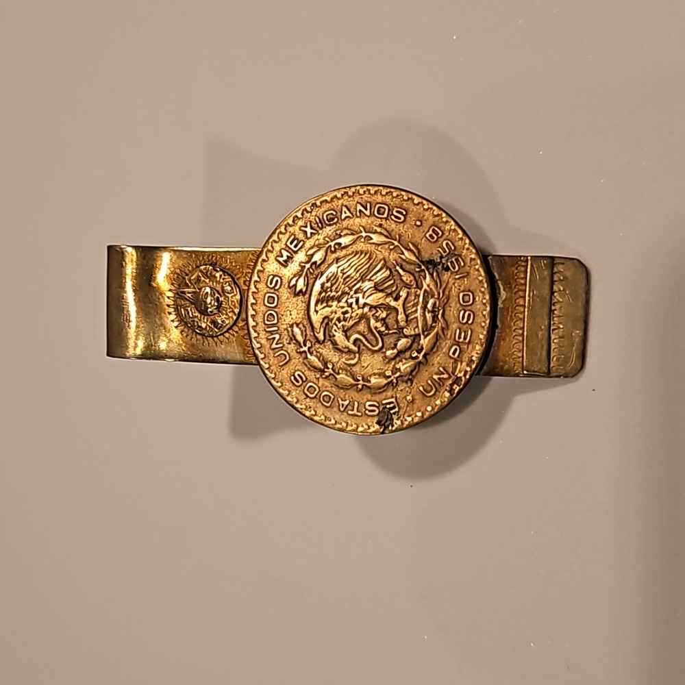 Vintage Alpaca Silver 1958 Mexican Coin Money Clip